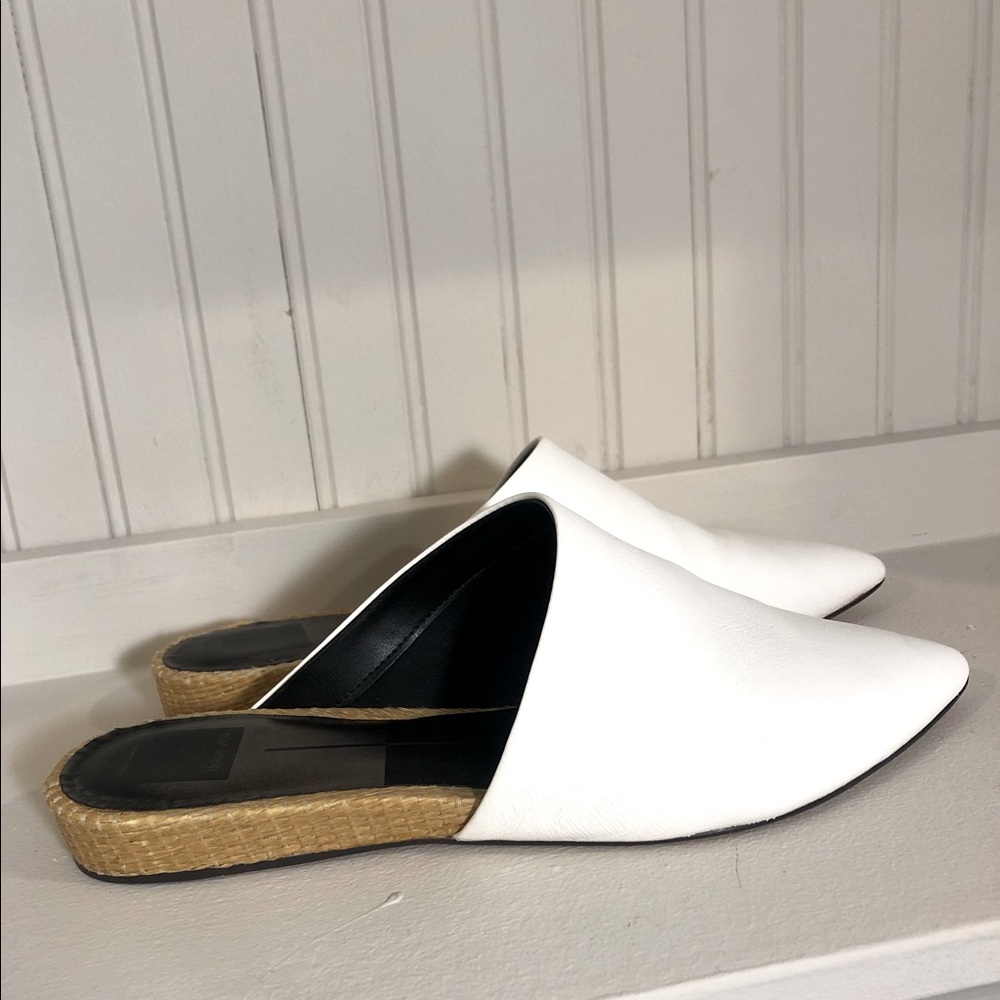 Dolce Vita White Leather Mules, size 10